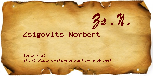 Zsigovits Norbert névjegykártya
