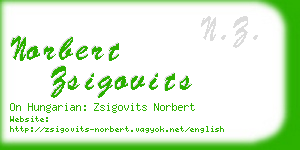 norbert zsigovits business card